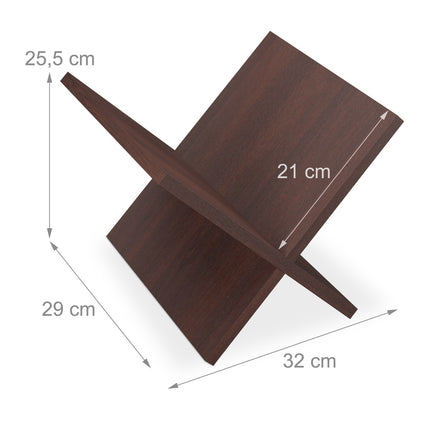 Zeitschriftenhalter aus Holz, X-Design, dunkler Walnuss