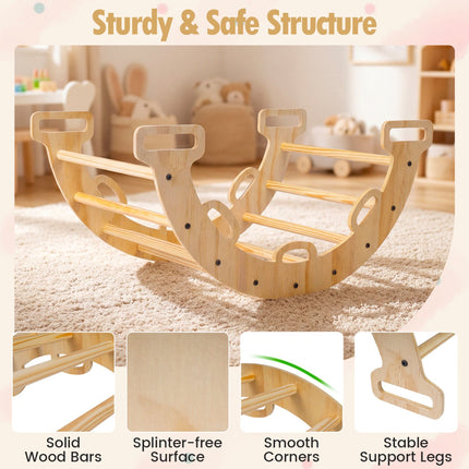 Wooden Montessori Rocking Climbing Arch with Cushion