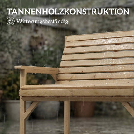 Holzbank für Draußen, wetterfest, 260 kg Tragkraft