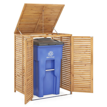 Mülltonnenbox aus Holz für den Außenbereich – 120L, abschließbar, belüftet