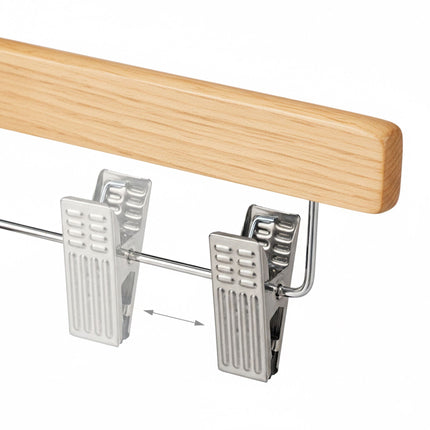 Hosenbügel aus Holz mit Klemmen, 12 Stück