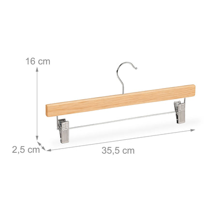 Hosenbügel aus Holz mit Klemmen, 12 Stück