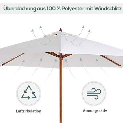 Gartenschirm, 2,5 m Creme – Balkonschirm
