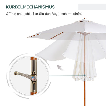 Gartenschirm, 2,5 m Creme – Balkonschirm