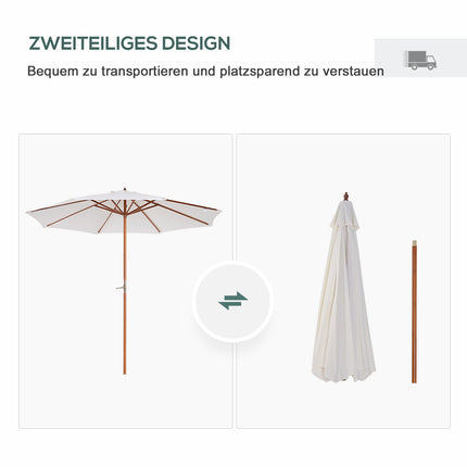 Gartenschirm, 2,5 m Creme – Balkonschirm