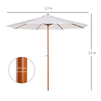 Gartenschirm, 2,5 m Creme – Balkonschirm