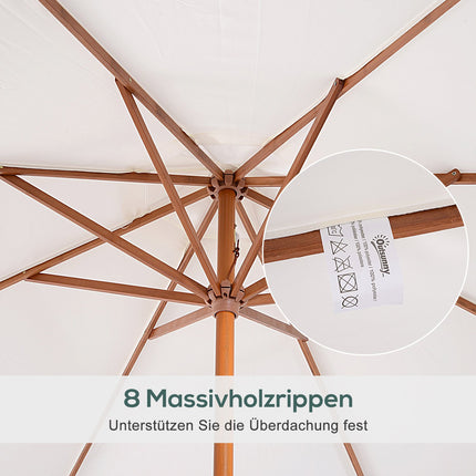 Gartenschirm, 2,5 m Creme – Balkonschirm