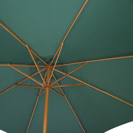 Dark Green Wooden Garden Parasol Parasol, 2.5M