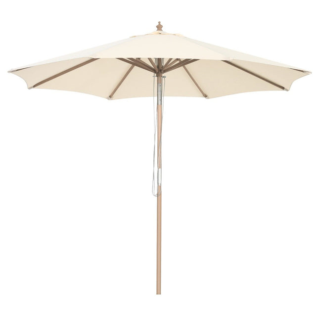 Wooden Patio Umbrella, 270 cm, Adjustable Tilt, Beige