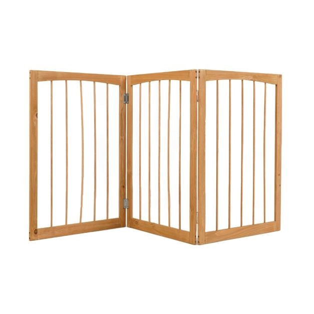 Holz-Haustiertor, 3-teilig, faltbar, freistehend, 76 cm