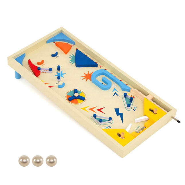 Wooden Pinball Game for Kids, 3 Balls, MDF, Ages 6+