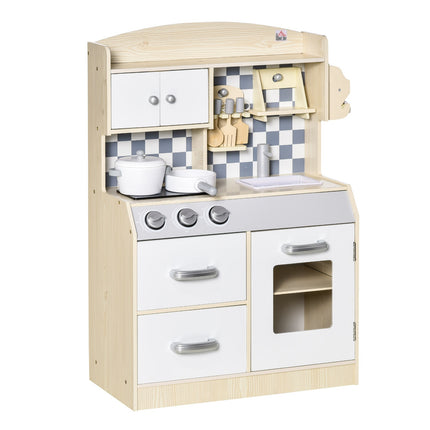Children's wooden play kitchen with fog, light and music