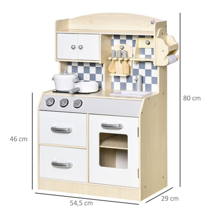 Children's wooden play kitchen with fog, light and music