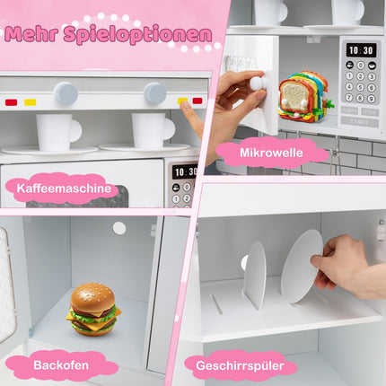 Spielküche aus Holz mit Lichtern & Sound, Rosa