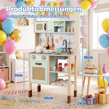Kinder-Spielküche aus Holz mit Licht & Sound, Grün