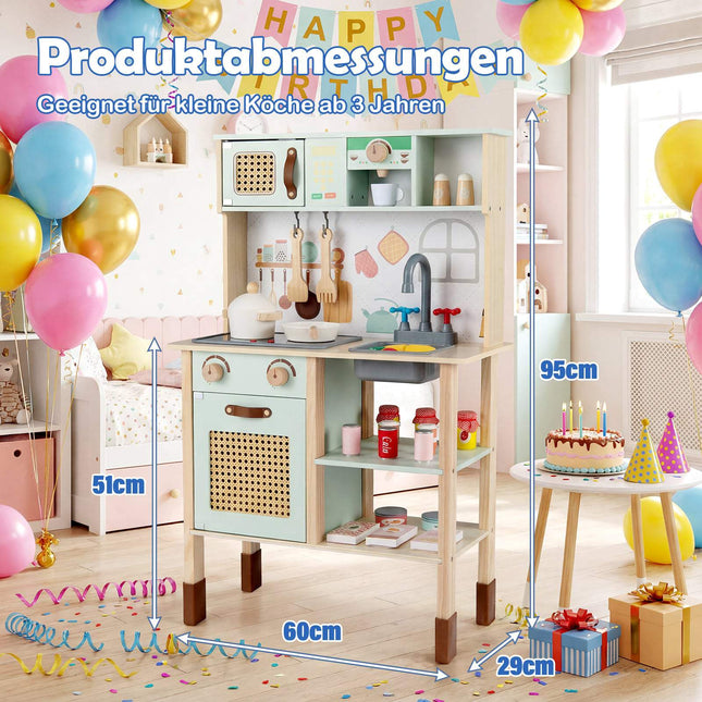 Kinder-Spielküche aus Holz mit Licht & Sound, Grün