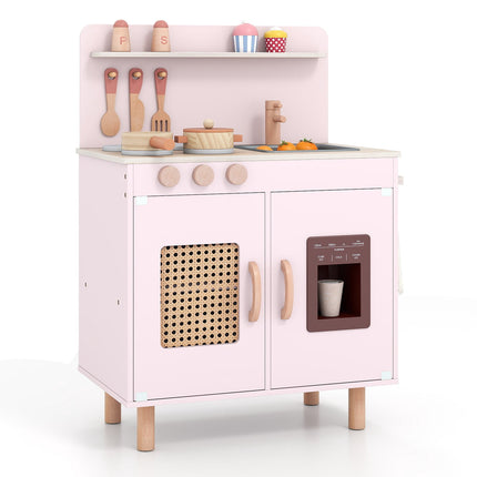 Holzspielküche mit Stauraum, Licht und Sound, Rosa