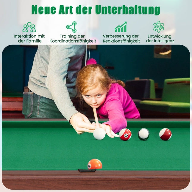 Billardtisch aus Holz mit Zubehör, 122 cm – grünes Filz