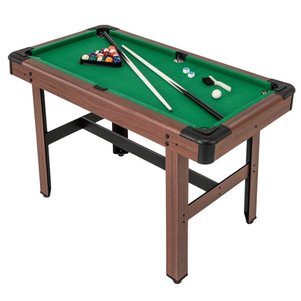 Billardtisch aus Holz mit Zubehör, 122 cm – grünes Filz