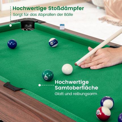 Billardtisch aus Holz mit Zubehör, 122 cm – grünes Filz