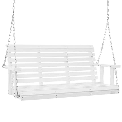 Wooden Porch Swing 4.5 Ft, 880 Lb, Chains, White