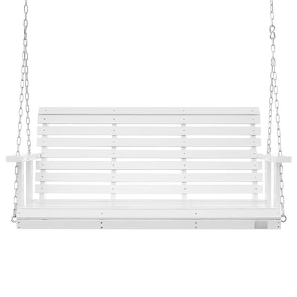 Wooden Porch Swing 4.5 Ft, 880 Lb, Chains, White