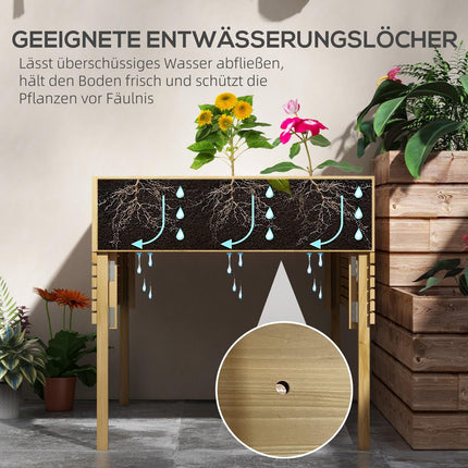 Hochbeet aus Holz mit 12 Unterteilungen und Frühbeetaufsatz
