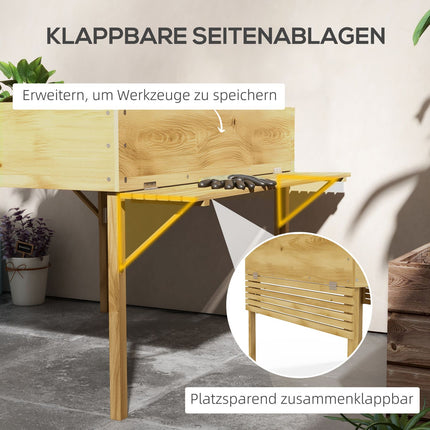 Hochbeet aus Holz mit 12 Unterteilungen und Frühbeetaufsatz