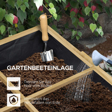 Hochbeet aus Holz mit 12 Unterteilungen und Frühbeetaufsatz