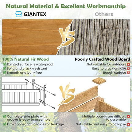 Pflanzbeet aus Holz 110 x 40 x 35 cm, Drainage