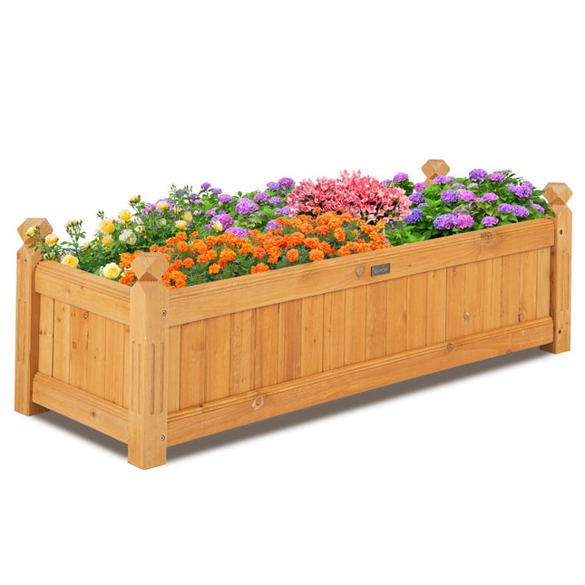 Pflanzbeet aus Holz 110 x 40 x 35 cm, Drainage