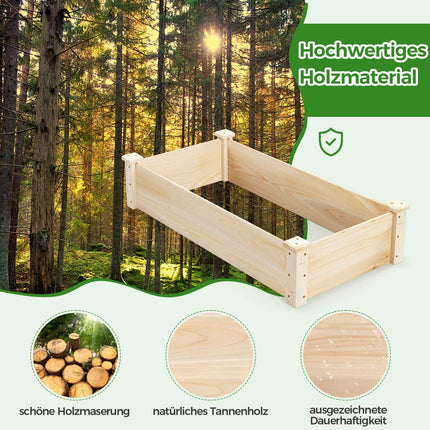 Hochbeet aus Holz, offener Boden, 0,18 m³ Volumen