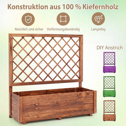 Verhoogd tuinbed van hout met klimrek, 99 x 36 x 102 cm