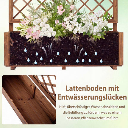 Verhoogd tuinbed van hout met klimrek, 99 x 36 x 102 cm