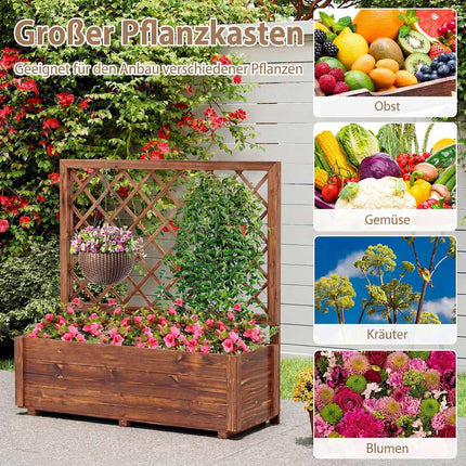 Verhoogd tuinbed van hout met klimrek, 99 x 36 x 102 cm