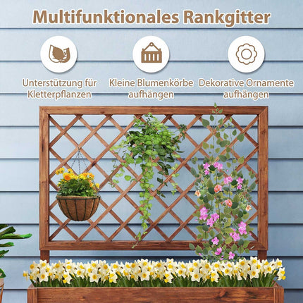 Verhoogd tuinbed van hout met klimrek, 99 x 36 x 102 cm