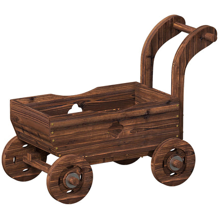 Pflanzwagen aus Holz mit Rädern – 68 x 38 x 52 cm