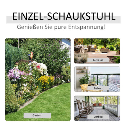 Dřevěné houpací křeslo s područkami, 69x86x115 cm