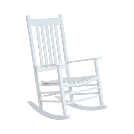 Houten Schommelstoel Met Armleuning Schommelstoel Relaxstoel Tuinstoel Wit 69 X 86 X 115 Cm