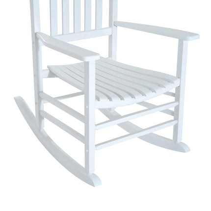 Houten Schommelstoel Met Armleuning Schommelstoel Relaxstoel Tuinstoel Wit 69 X 86 X 115 Cm