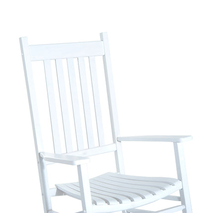 Houten Schommelstoel Met Armleuning Schommelstoel Relaxstoel Tuinstoel Wit 69 X 86 X 115 Cm