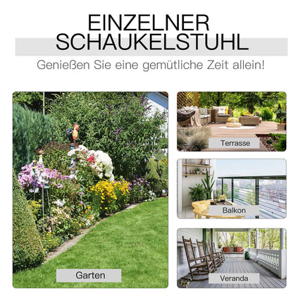 Houten Schommelstoel Met Armleuning Schommelstoel Relaxstoel Tuinstoel Wit 69 X 86 X 115 Cm