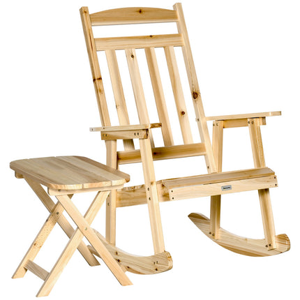 Schaukelstuhl-Set aus Holz, hoher Rücken, Armlehnen