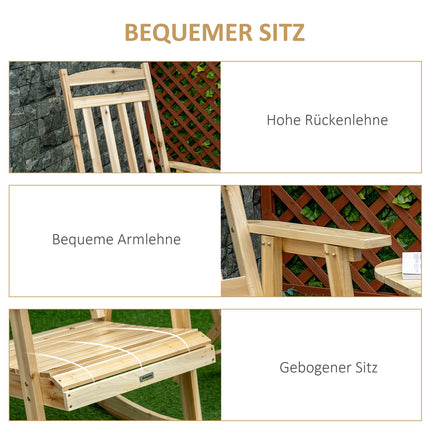 Schaukelstuhl-Set aus Holz, hoher Rücken, Armlehnen
