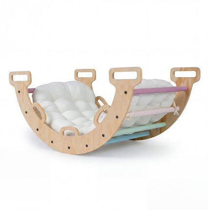 Wooden Rocking Climbing Arch with Cushion – Montessori Kids Climber