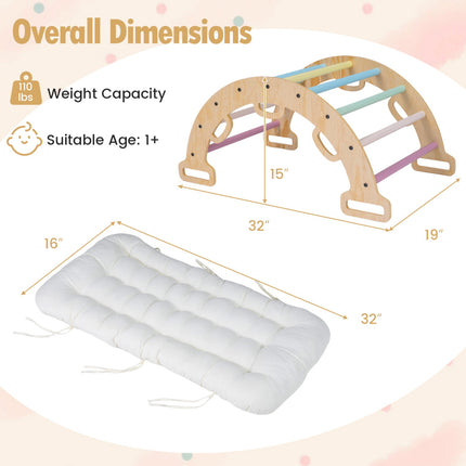 Wooden Rocking Climbing Arch with Cushion – Montessori Kids Climber