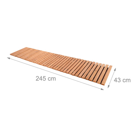 Rollweg Gartenweg aus Holz, 245 cm, Hellbraun