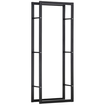 Vertikales Holzregal, Tragkraft 100 kg, Metallrahmen, 60x25x150 cm