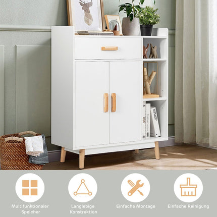 Holz-Sideboard mit Schublade und verstellbaren Einlegeböden