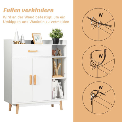 Holz-Sideboard mit Schublade und verstellbaren Einlegeböden